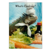 Iguana Chef Greeting Card