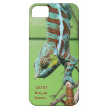IGUANA love you forever, blue green lizard iPhone iPhone 5 Cases