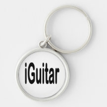 iguitar music musician black text keychain
