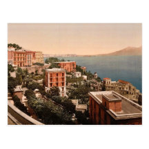 Il Posilippo and waterfront, Naples, Italy vintage Post Card