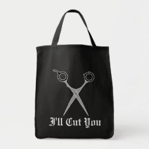 I'll Cut You (Black Hair Cutting Scissors) Tote Bags