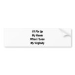I'll Fix Up My Room When I Lose My Virginity bumper stickers