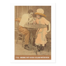 I'll Share My Soda Glass with You Postcards