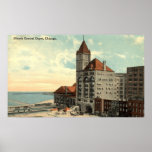 Illinois Central Depot Chicago Repro Vintage 1913 Print