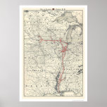 Illinois Central Railroad Map 1892 posters