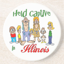 Illinois Funny Trailer Park Sandstone Coaster