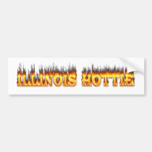 Illinois Hottie fire and flames Bumper Stickers