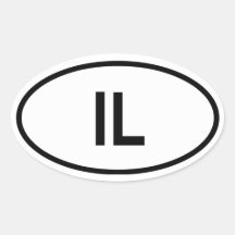 Illinois, "IL" Oval Sticker