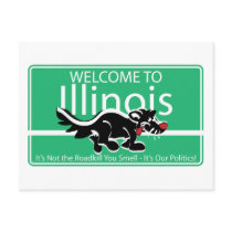 Illinois Road Sign Post Card