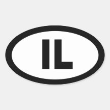 Illinois - sheet of 4 oval car stickers