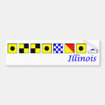 Illinois spelled in nautical flag alphabet bumper sticker