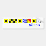 Illinois spelled in nautical flag alphabet bumper sticker