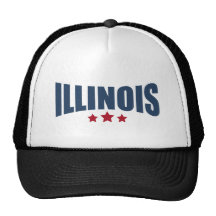 Illinois Three Stars Design Trucker Hat