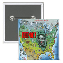 Illinois USA Map Buttons