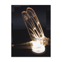 Illuminated automobile hood ornament by Ren? Jules Post Card