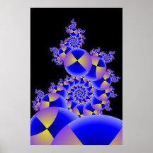 Illuminated Spheres III Fractal Poster