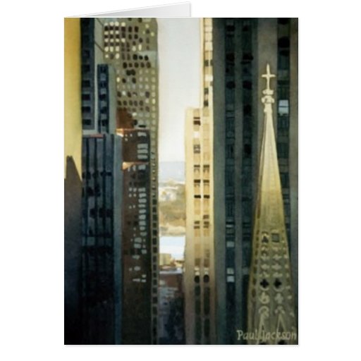 "Illuminating St. Pat's" New York Watercolor Art Greeting Card