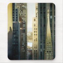 "Illuminating St. Pat's" New York Watercolor Art Mousepads
