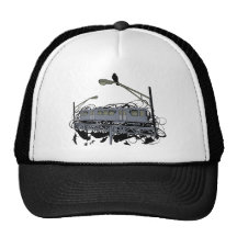Illustrated El Train & Crows Trucker Hats