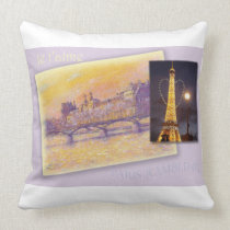 Illustrated scenes from Paris pillow pillows