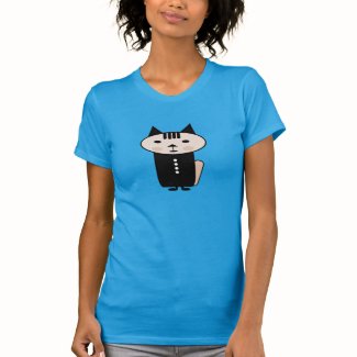 Illustration of a cat a vector design teal t-shirt