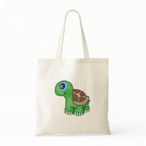 Illustration of a Cute Baby Turtle Canvas Bags
