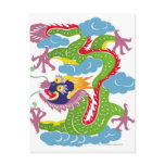 Illustration of Chinese dragon flying Postcards