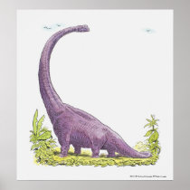 Illustration of Giraffatitan dinosaur Poster