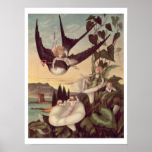 Illustration to 'Thumbkinetta', by Hans Christian Poster