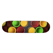 Illustrative Paint pots Skate Board