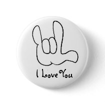Iloveu1, I Love You - American Sign Language Pins