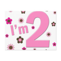 "I'm 2" Pink & Brown Flowers