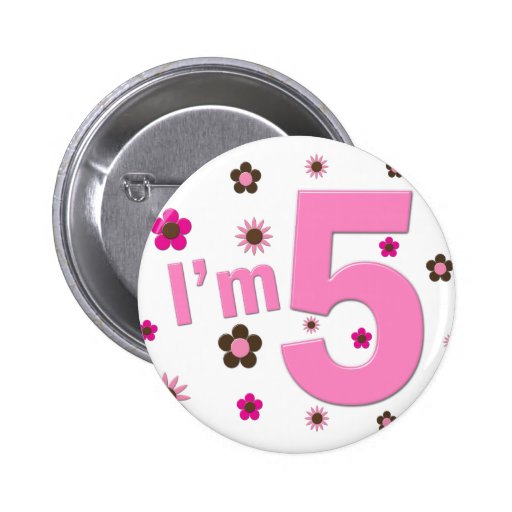 I'm 5 Pink And Brown Flowers
