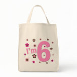 I'm 6 Pink And Brown Flowers Bags