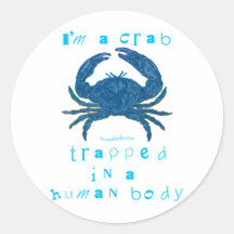 I'm a Crab Round Stickers