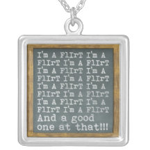im a flirt chalkboard sentiment custom necklace
