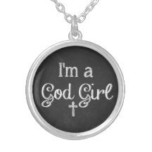 I'm a God Girl Chalkboard Style Necklace