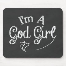 I'm a God Girl Chalkboard Typography Mouse Pad