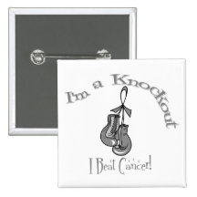 I'm A Knockout I Beat Brain Cancer Pin