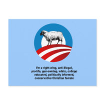 I'm a right wing, conservative chrisitan female postcards