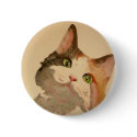 I'm All Ears: Calico Cat Portrait buttons
