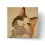 I'm All Ears: Calico Cat Portrait Button