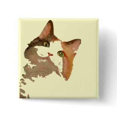 I'm All Ears: Calico Cat Portrait Pin by taiche