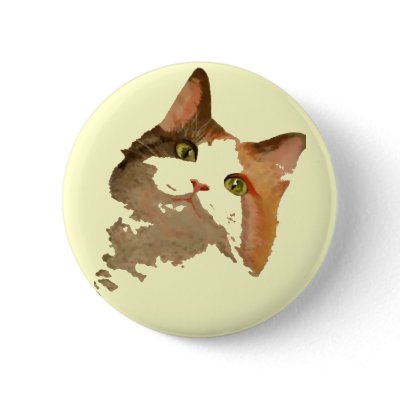 I'm All Ears: Calico Cat Portrait Pin by taiche