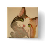 I'm All Ears: Calico Cat Portrait Pinback Button