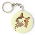 I'm All Ears: Calico Cat Portrait keychains