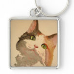 I'm All Ears: Calico Cat Portrait Keychains