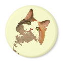 I'm All Ears: Calico Cat Portrait magnets