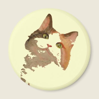 I'm All Ears: Calico Cat Portrait Fridge Magnets by taiche