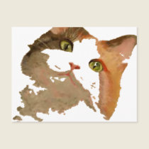 I'm All Ears: Calico Cat Portrait postcards